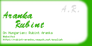 aranka rubint business card